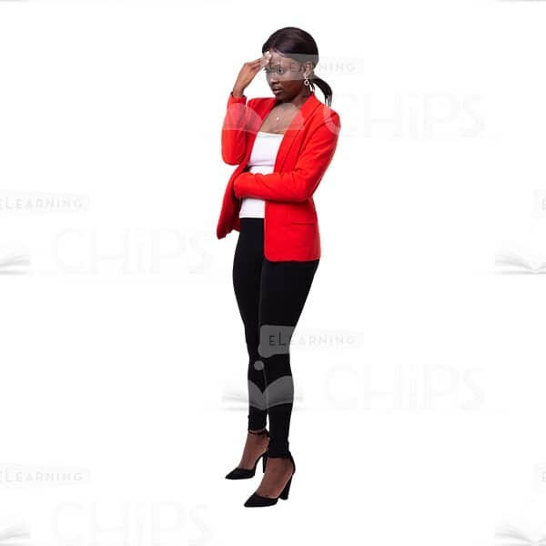 African Businesswoman Thought About Something Cutout Picture-0
