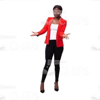 Upset African Woman Gesturing Throwing Hands Up Cutout Photo-0