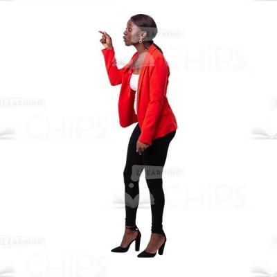 Left Profile Businesswoman Says Something And Pointing Cutout Photo-0