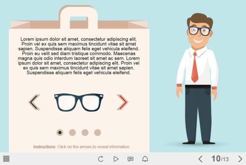 Vector Man Wearing Glasses — eLearning Adobe Captivate Templates