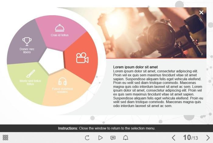 Clickable Sectors — e-Learning Templates for Adobe Captivate