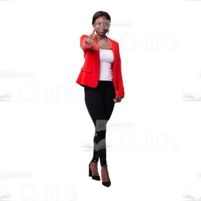 Positive Businesswoman With Approved Gesture In Front Cutout Photo-0