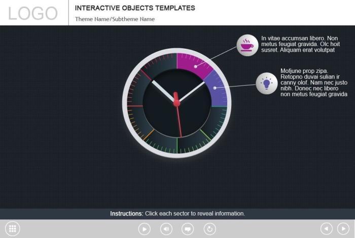 Clickable Clock Sectors — Captivate Template-54767
