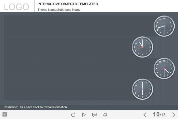 Tabs with Clocks — Captivate Template-0