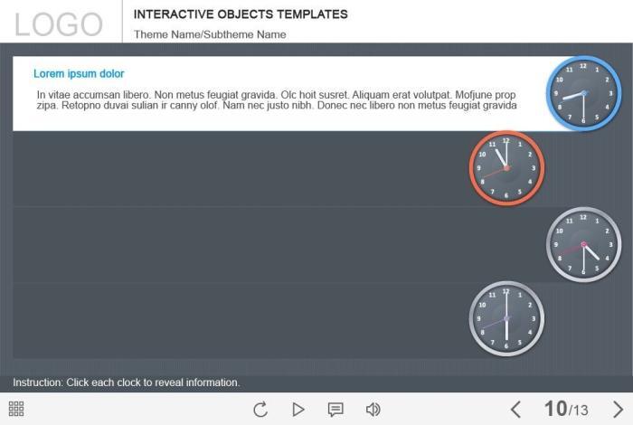 Tabs with Clocks — Captivate Template-54772