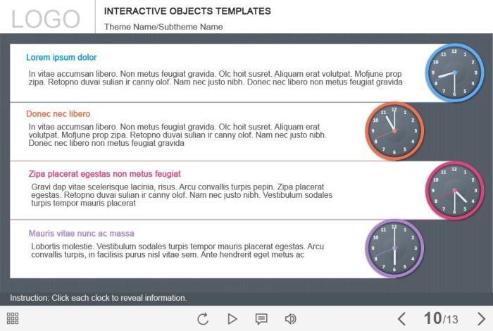 Tabs with Clocks — Captivate Template-54774