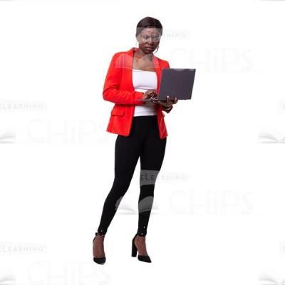 Cutout Young Woman Watching Information On Computer Displeasure-0