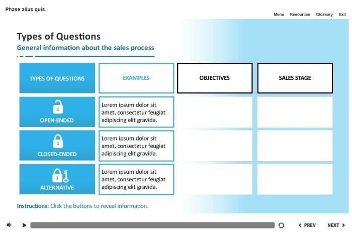 Table with Three Buttons — Storyline Template-55027