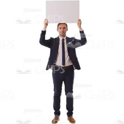 Calm Person Presenting Poster Overhead Photo Cutout-0
