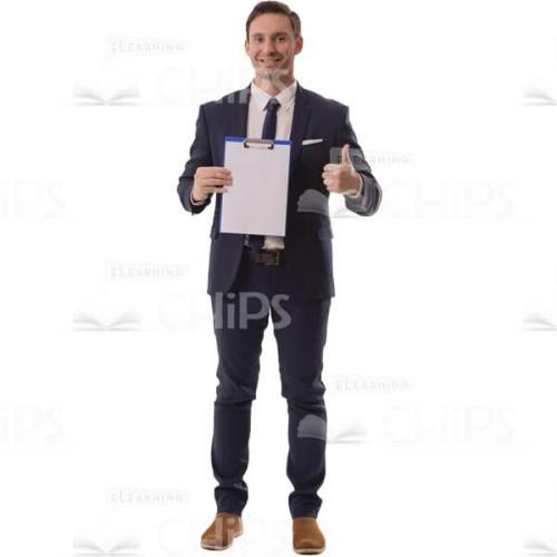 Cutout Man With Clipboard And Showing Thumb Up-0