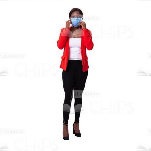 Concentrated Businesswoman Puts A Mask On Face Photo Cutout-0