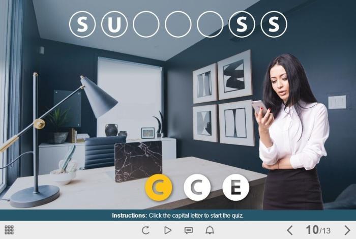 Cutout Businesswoman Quiz — Storyline 3 Template-55159