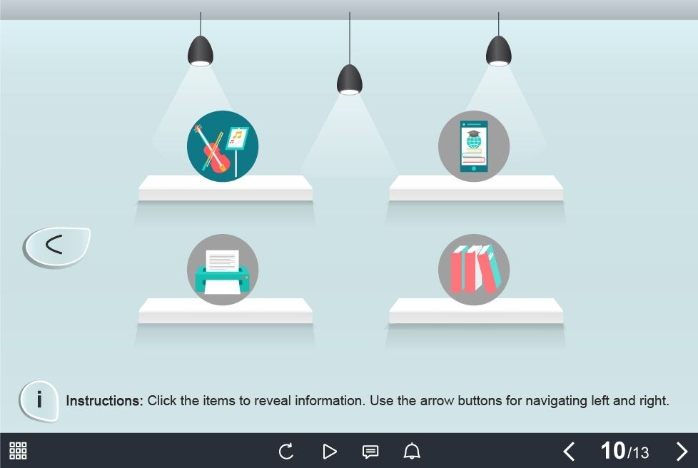 Clickable Items on Shelves — Captivate Template-55483 Clickable Items on Shelves — Captivate Template-55483