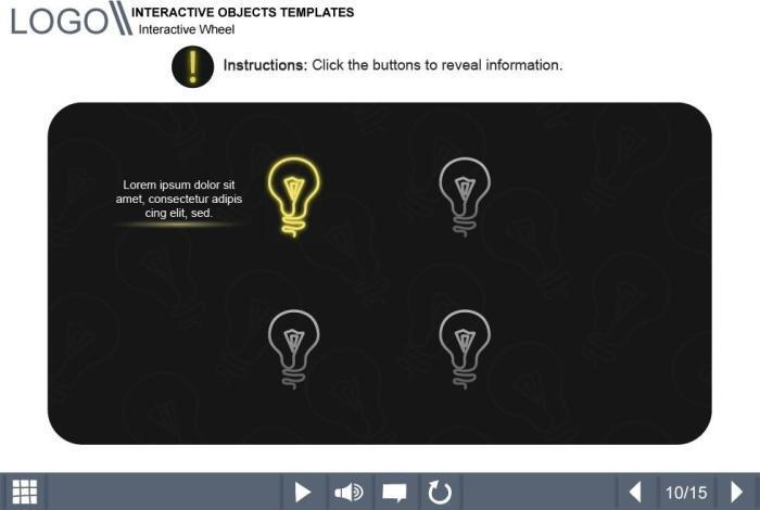 Clickable Light Bulbs — Captivate Template-55234