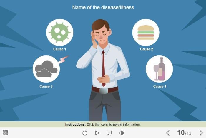 Diseases and Illnesses Buttons — Lectora Template-55217
