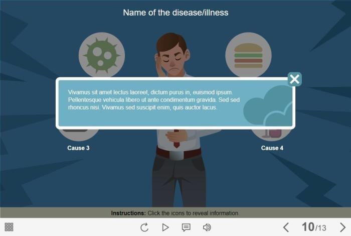 Diseases and Illnesses Buttons — Lectora Template-55218