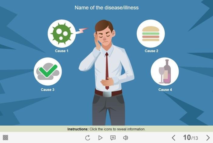 Diseases and Illnesses Buttons — Lectora Template-55219
