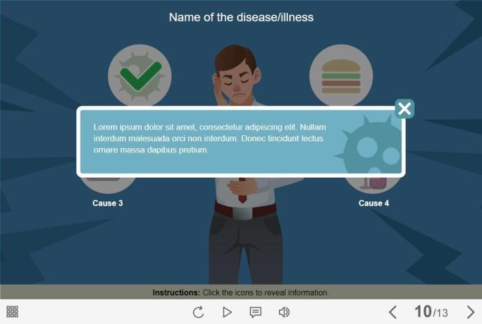 Diseases and Illnesses Buttons — Lectora Template-55221