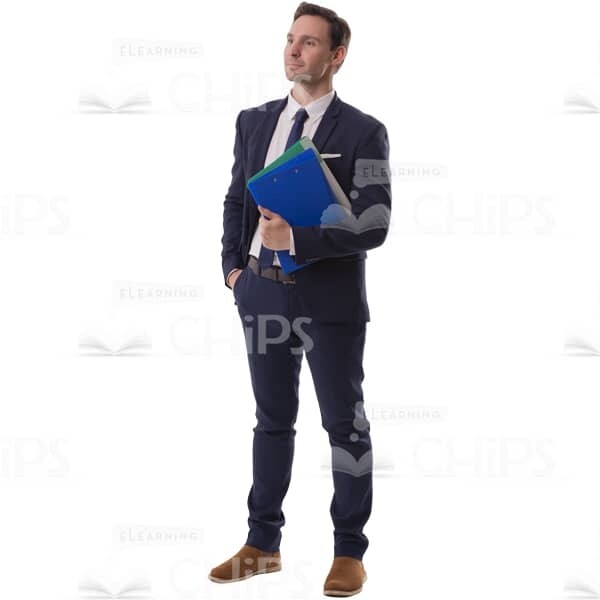 Elegant Man Held In Left Arm Folders Cutout Picture-0