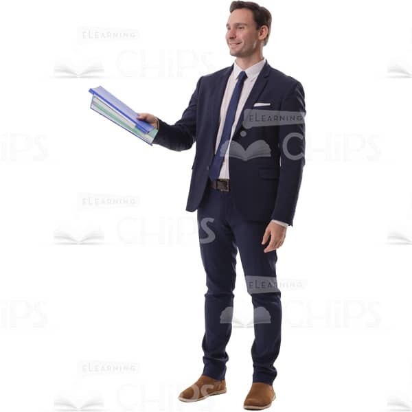 Young Man With Folders In Right Arm Picture Cutout-0