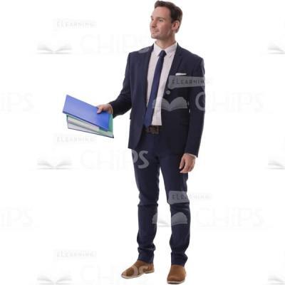 Cutout Man Takes Or Gives Documents By Right Hand-0