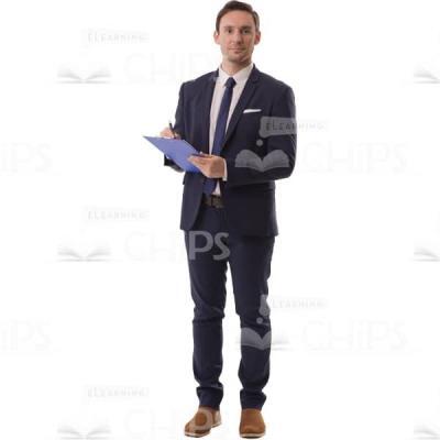 Calm Business Man Looks At Camera Cutout PIcture-0
