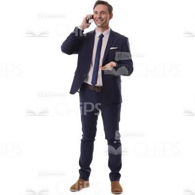 Cutout Man Talking On Smartphone And Gesturing-0