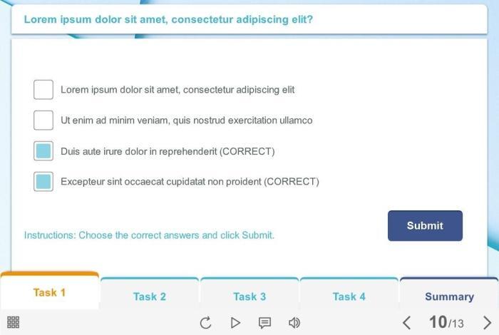 Quiz Tabs — Storyline 3 Template-55680