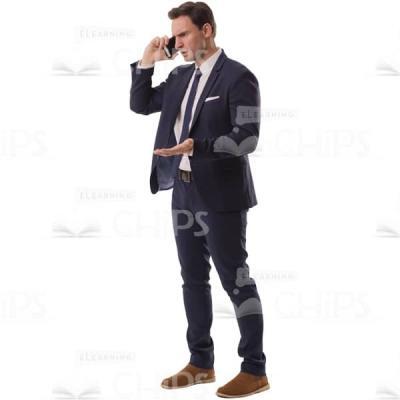 Angry Cutout Man Talking On The Phone And Gesture-0