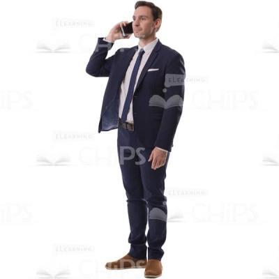 Focused Man Holding In Right Arm Phone Cutout Image-0