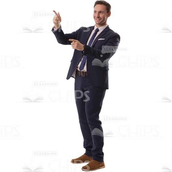 Enjoying Man Pointing By Fingers Cutout Photo-0