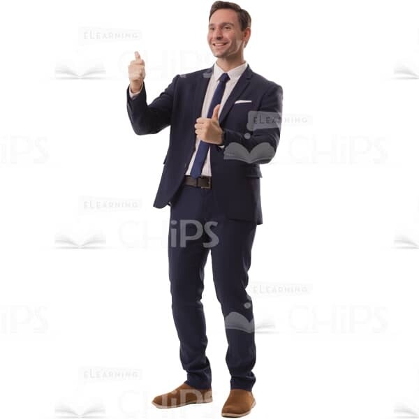 Joyful Man Showing Thumbs Up Photo Cutout-0