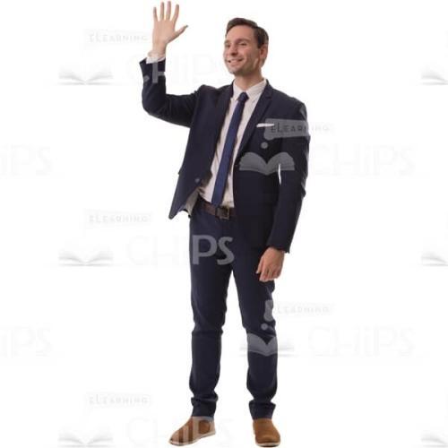 Quarter-Turned Man With Gesture Hello Cutout Image-0