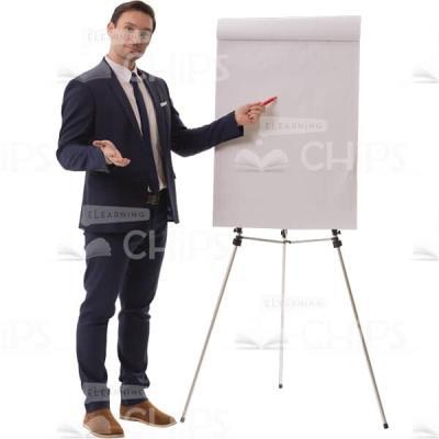 Confident Cutout Man Pointing By Marker To Board-0
