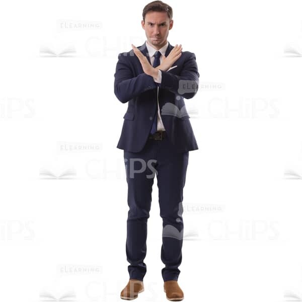 Angry Man Holds Crossed Arms Cutout Image-0