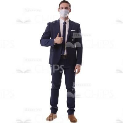 Young Cutout Man In Medical Mask WIth Gesture Like-0