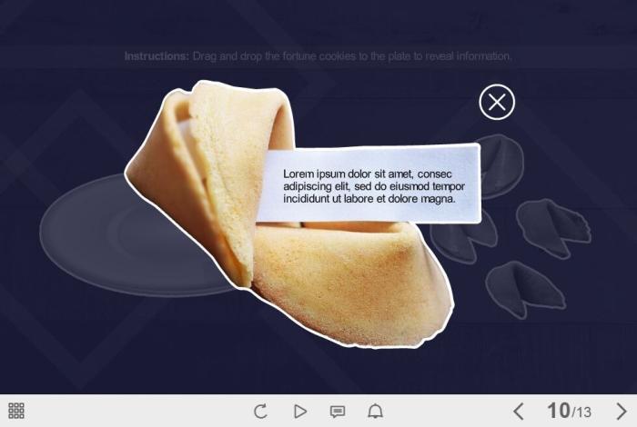 Drag and Drop Fortune Cookies — Storyline Template-56146