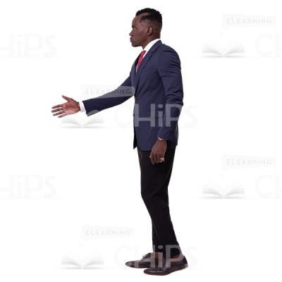 Turned Serious Businessman Making Greeting Gesture Cutout Photo-0