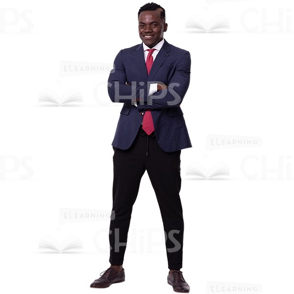 Happy African Businessman Crossed Arms Cutout Photo-0