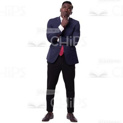 Thoughtful Business Man Looking Upright Cutout Image-0