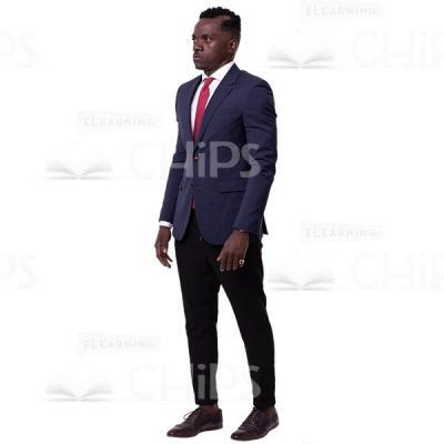 Serious Businessman Standing And Looking To The Left Cutout Photo-0