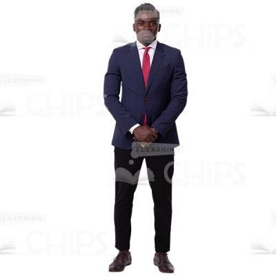 Serious Businessman With Crossed Arms Gesture Cutout Photo-0