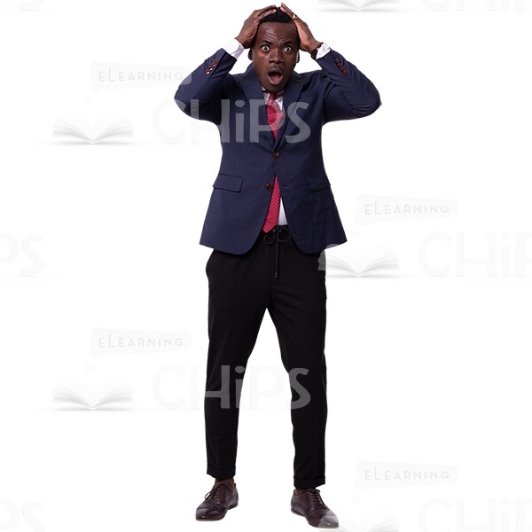 Discouraged Businessman Throwing Hands Up Cutout Picture-0