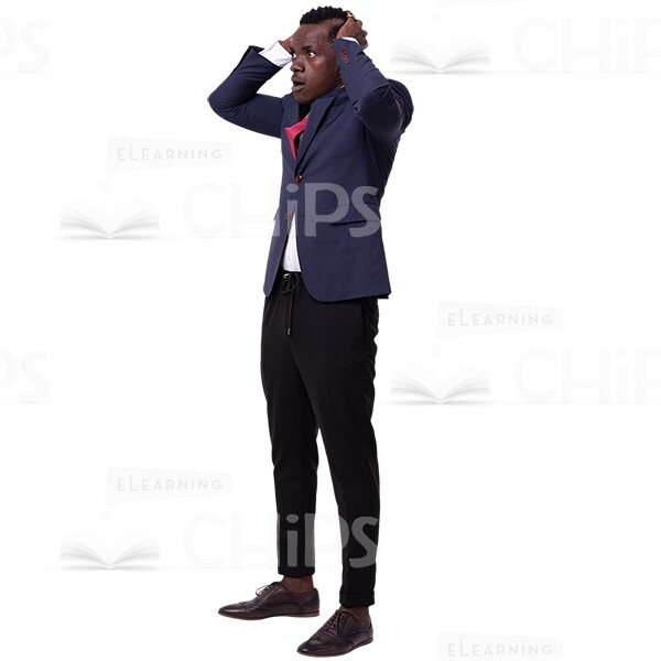Half-Turned Discouraged African Man Cutout Picture-0