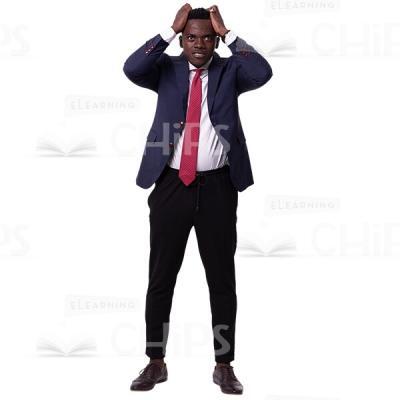 Troubled Cutout Businessman Throwing Hands Up-0