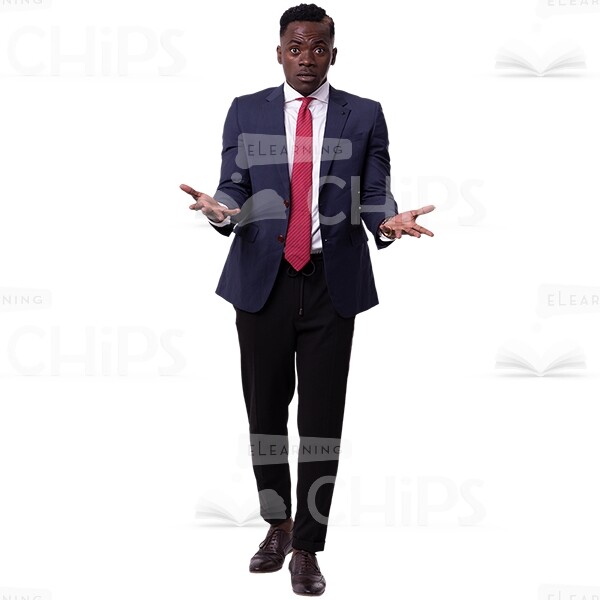 Surprised African Business Man Asking Cutout Picture-0