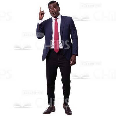 Positive African Business Man Pointing Up Cutout Picture-0