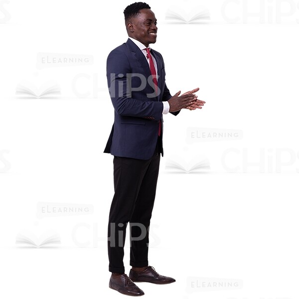 Delighted Cutout Businessman Quarter-Turned And Arms Crossed-0