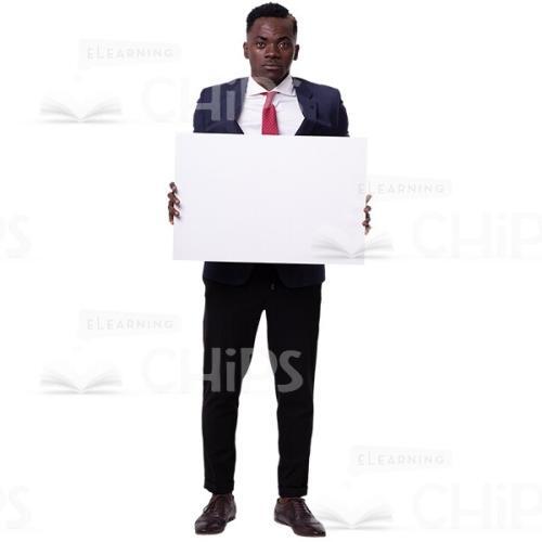 Confident Businessman Presenting White Poster Cutout Picture-0
