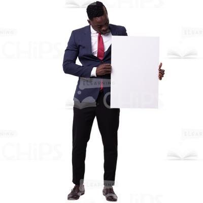 Presenting And Looking At Vertical Poster Left Side Cutout Businessman-0